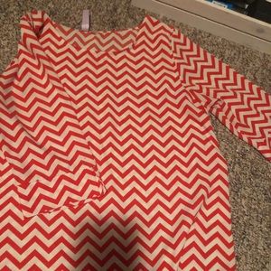 White and orange chevron shirt